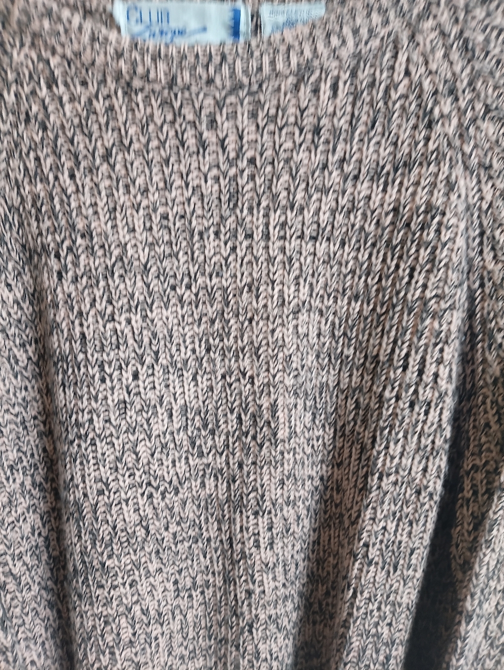 Vintage 80's  Marled Brown/light Pink  Crewneck Knit Sweater Large Grandmacore - Picture 12 of 12
